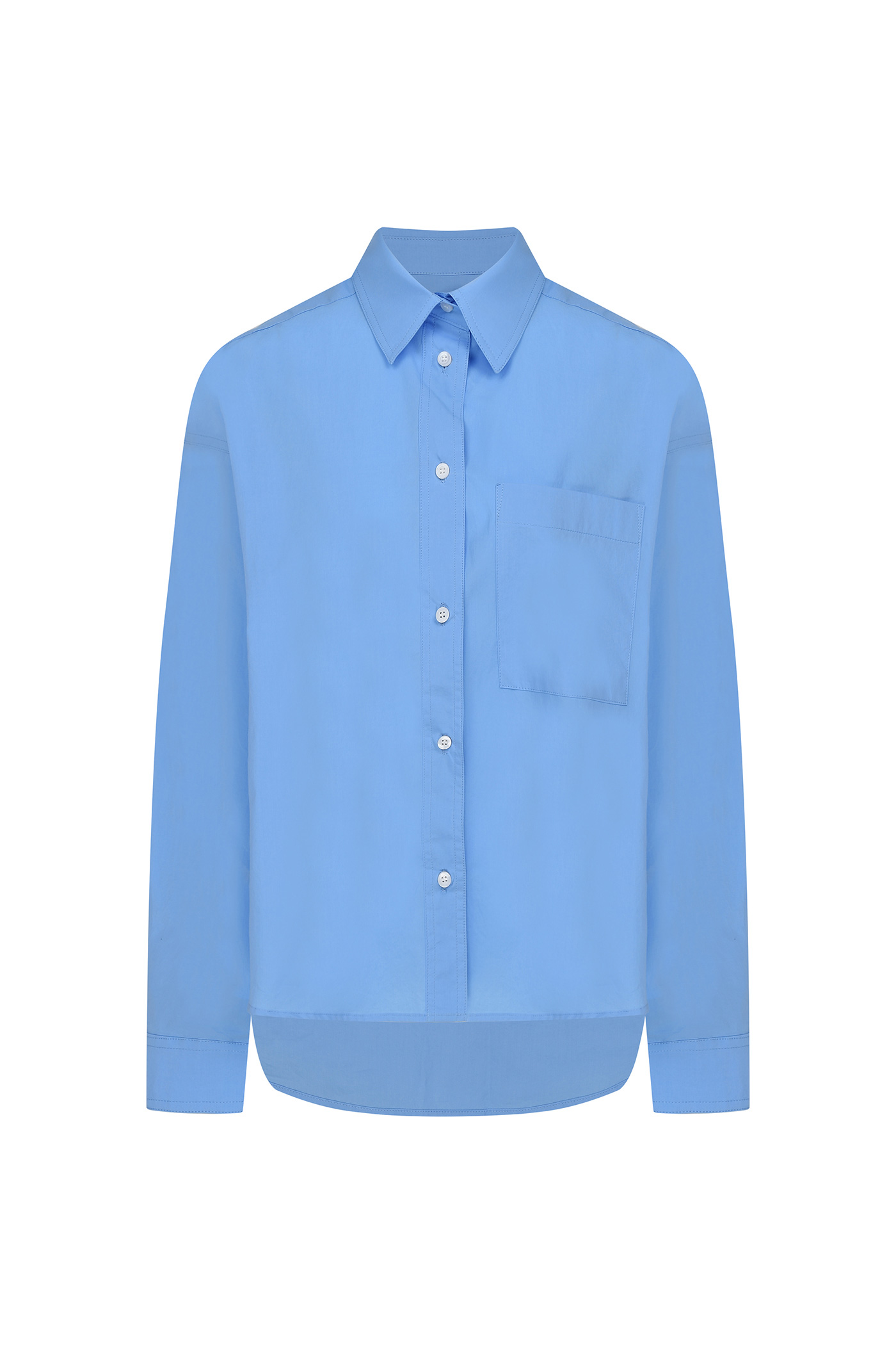 Color Cotton Shirt-Blue