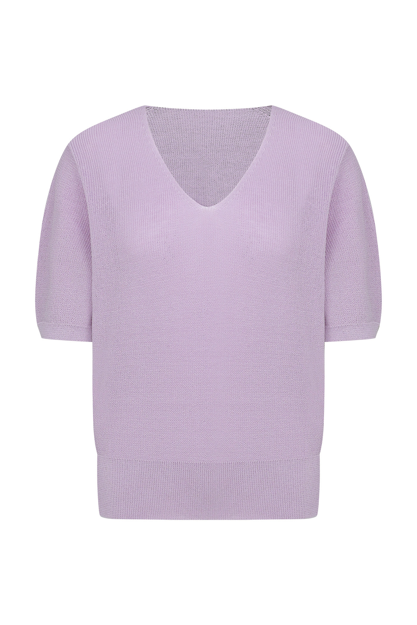 Linen Plain V Knit-Light Purple