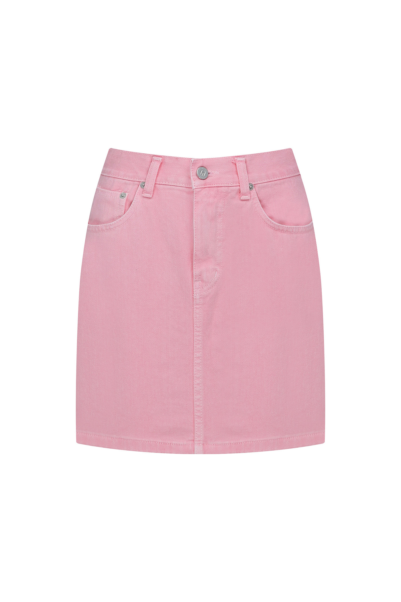 Dyind Mini Denim Skirt-Pink