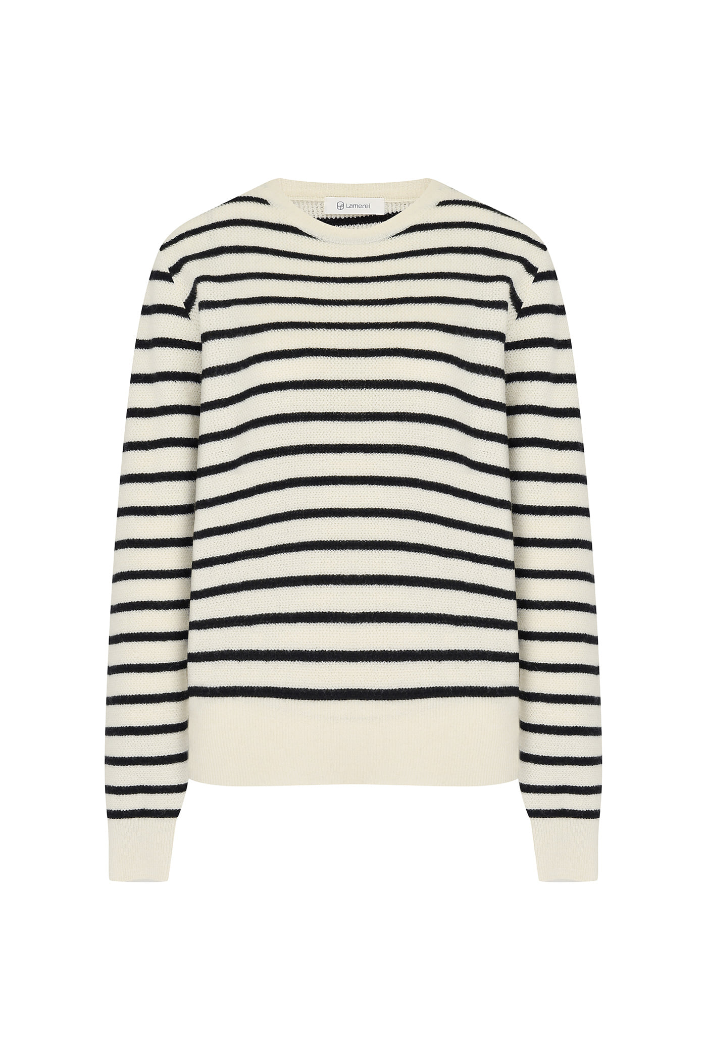 Wool Blend Stripe Knit Top[LMBBAUKN151]-Ivory