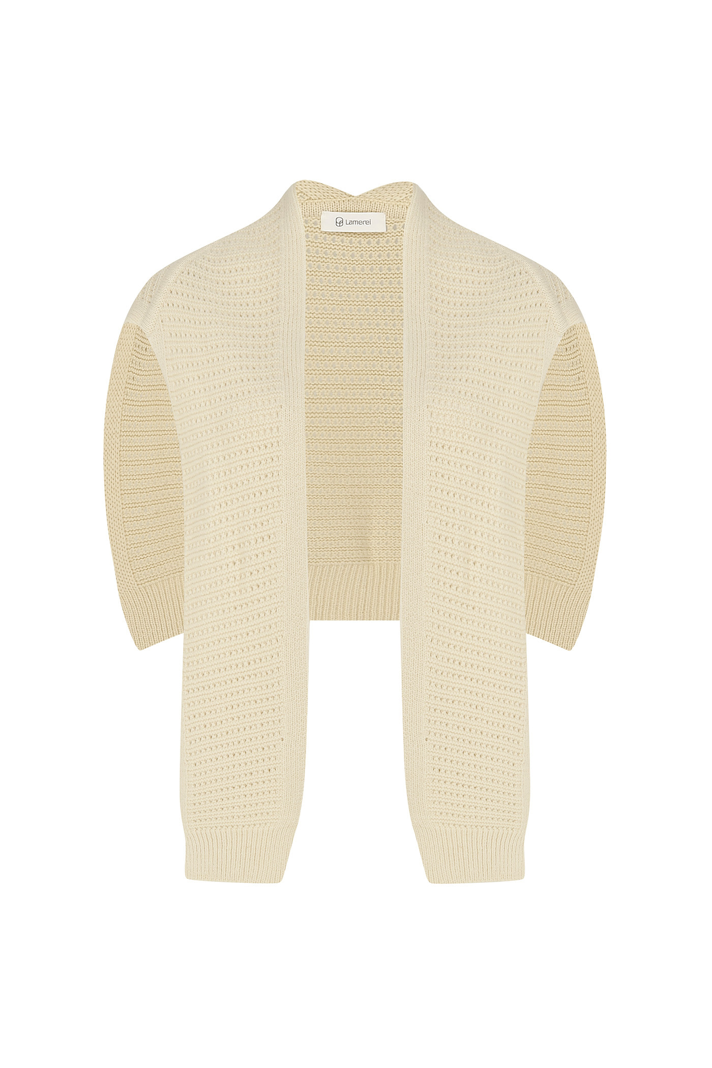 [SAMPLE]Wool Crochet Shawl[LMBBAUKN130]-Beige
