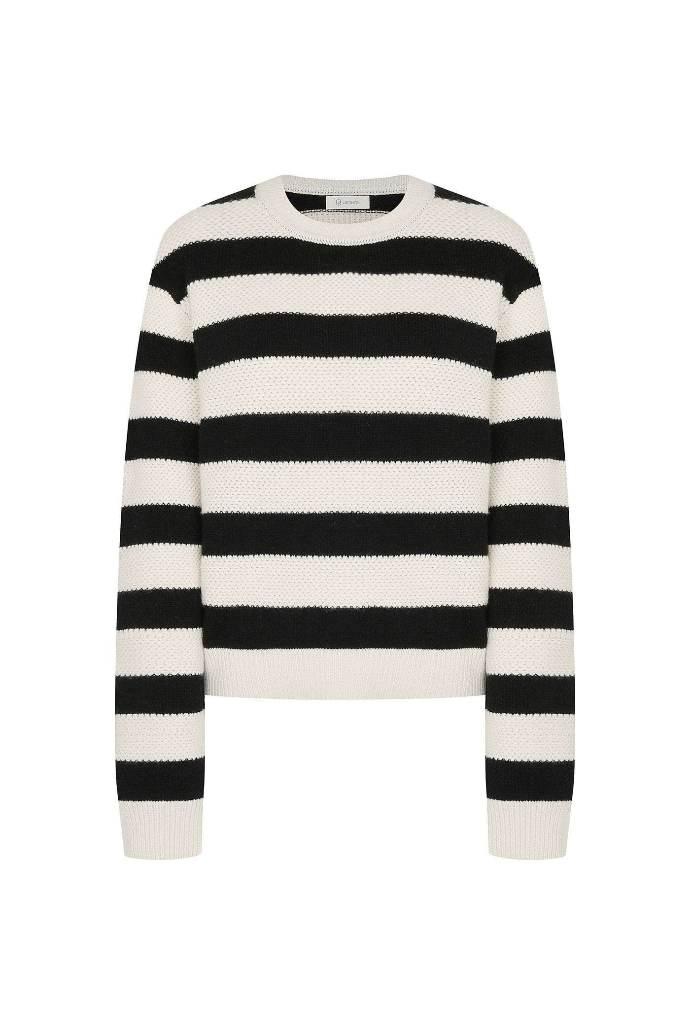 Wool Crow Neck Stripe Knit[LMBBWIKN143]-Ivory
