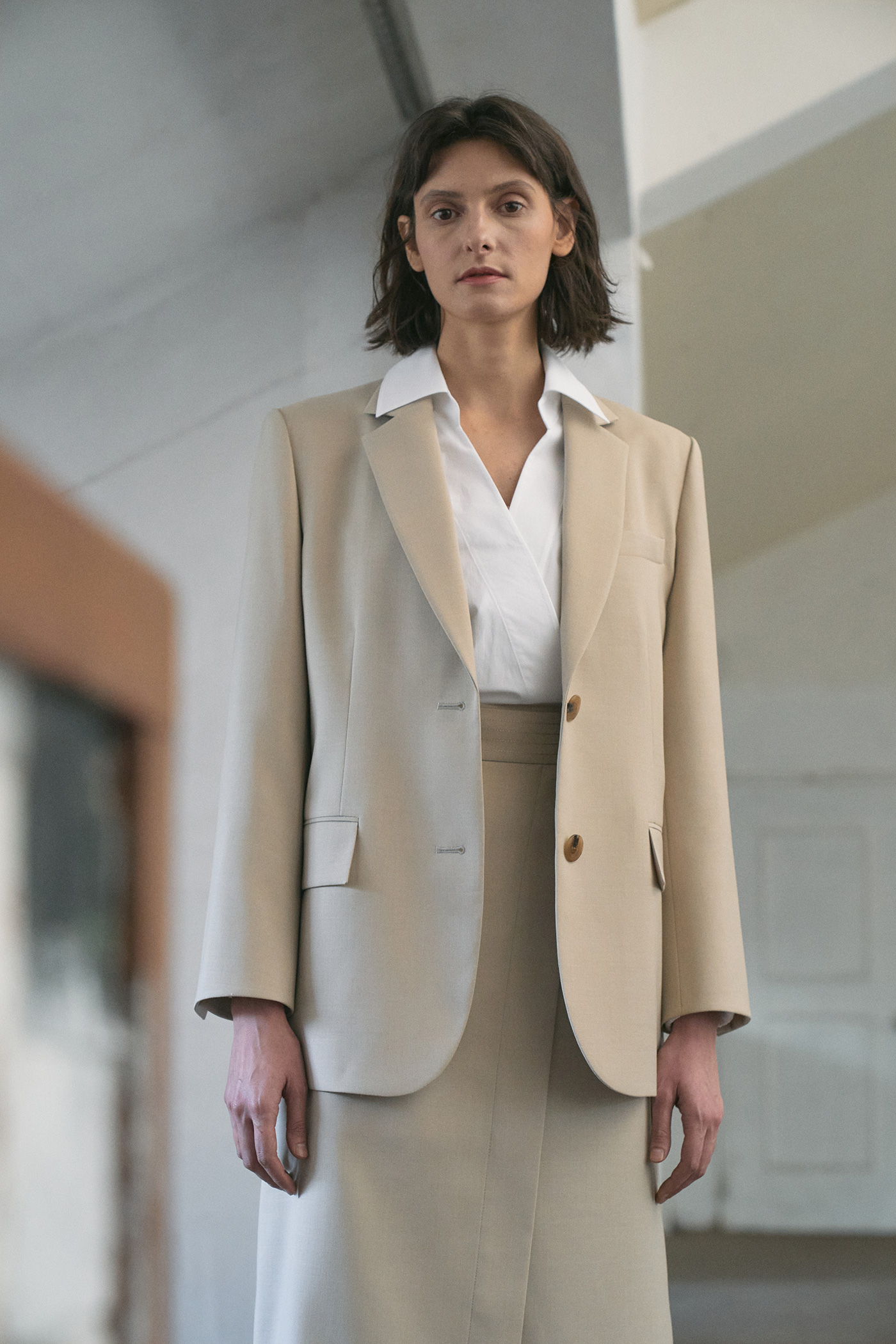 [SAMPLE][황보라,아유미 착용]Wool blazer jacket-Beige