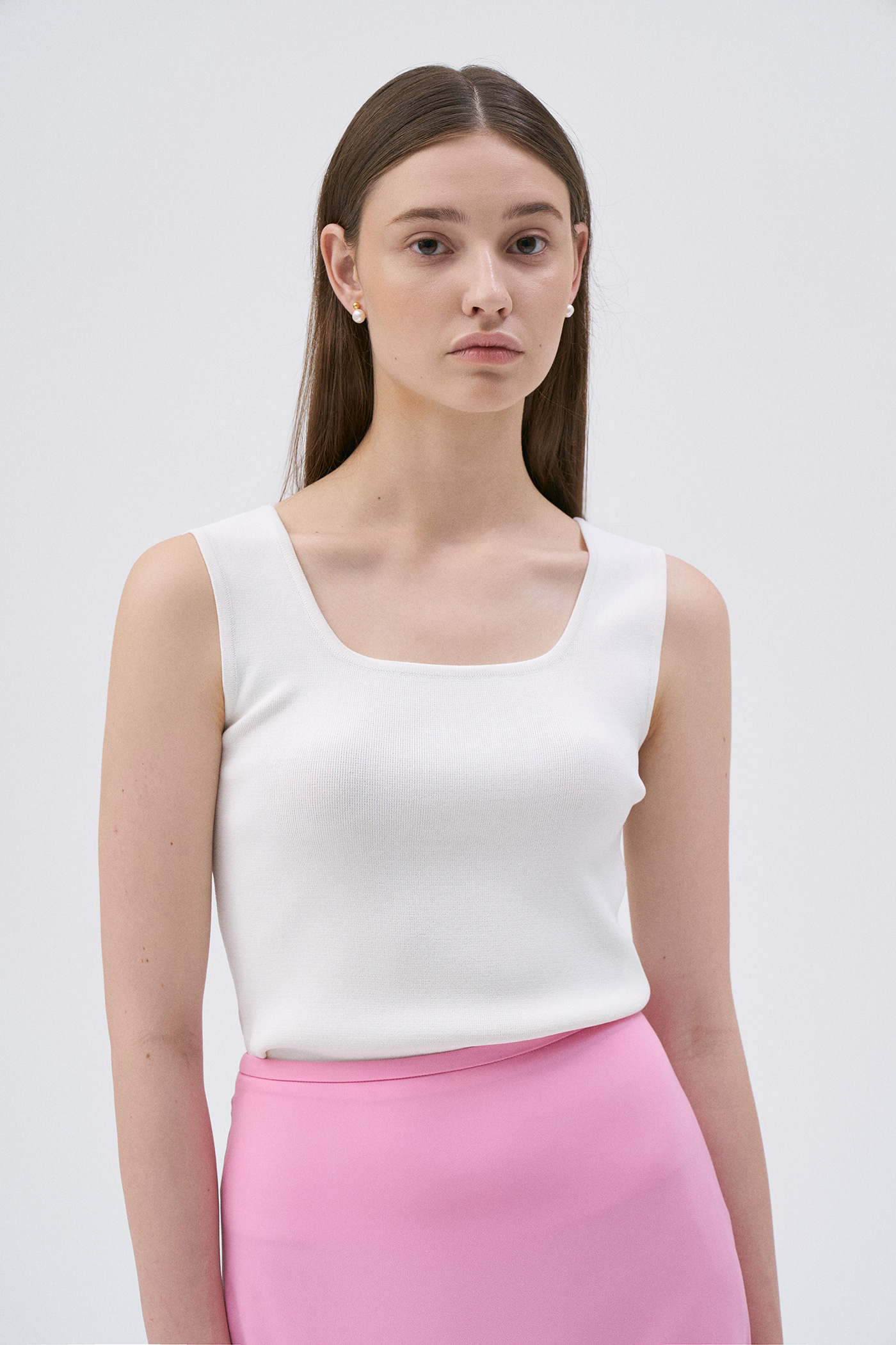Two-way Sleeveless Knit Top-Ivory