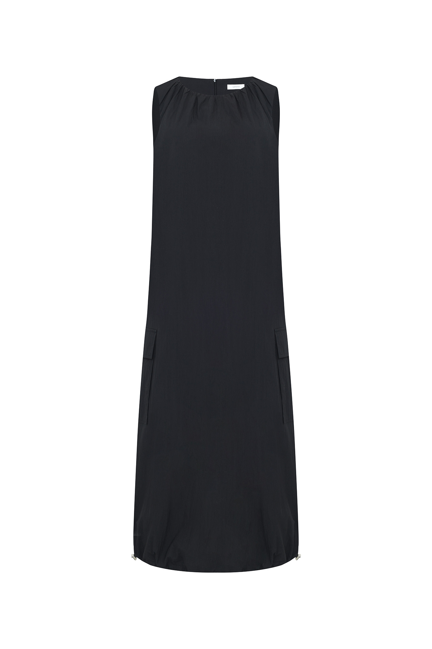 Sleeveless String Pocket Dress[LMBCSUDR802]-Black